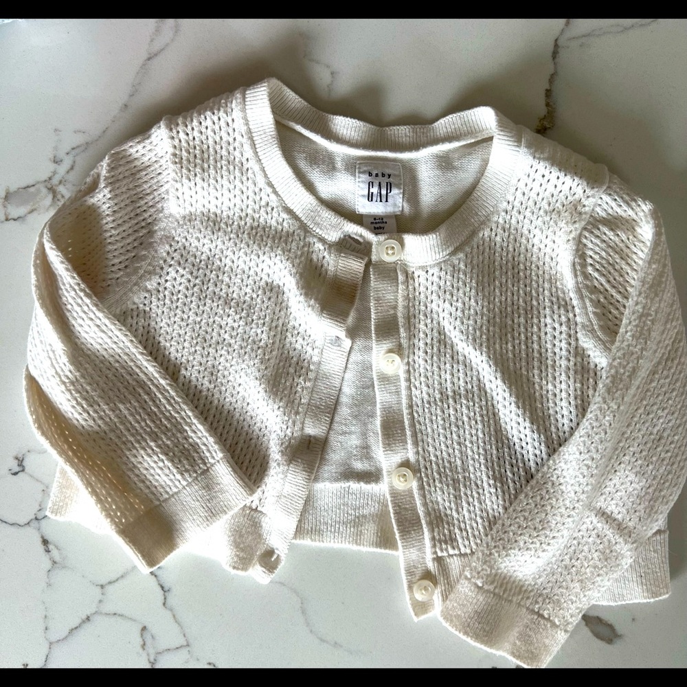 Cardigan, baby girl 9-12 months white
